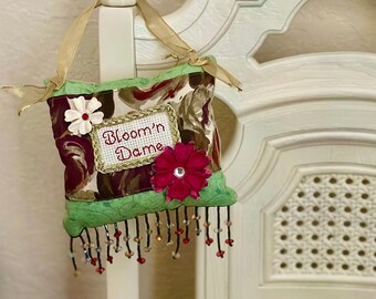 Bloom'n Dame Boutique Pillow Handmade from Recycled Fabric