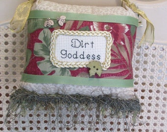 Dirt Goddess Boutique Pillow Handmade From Fabric Scraps