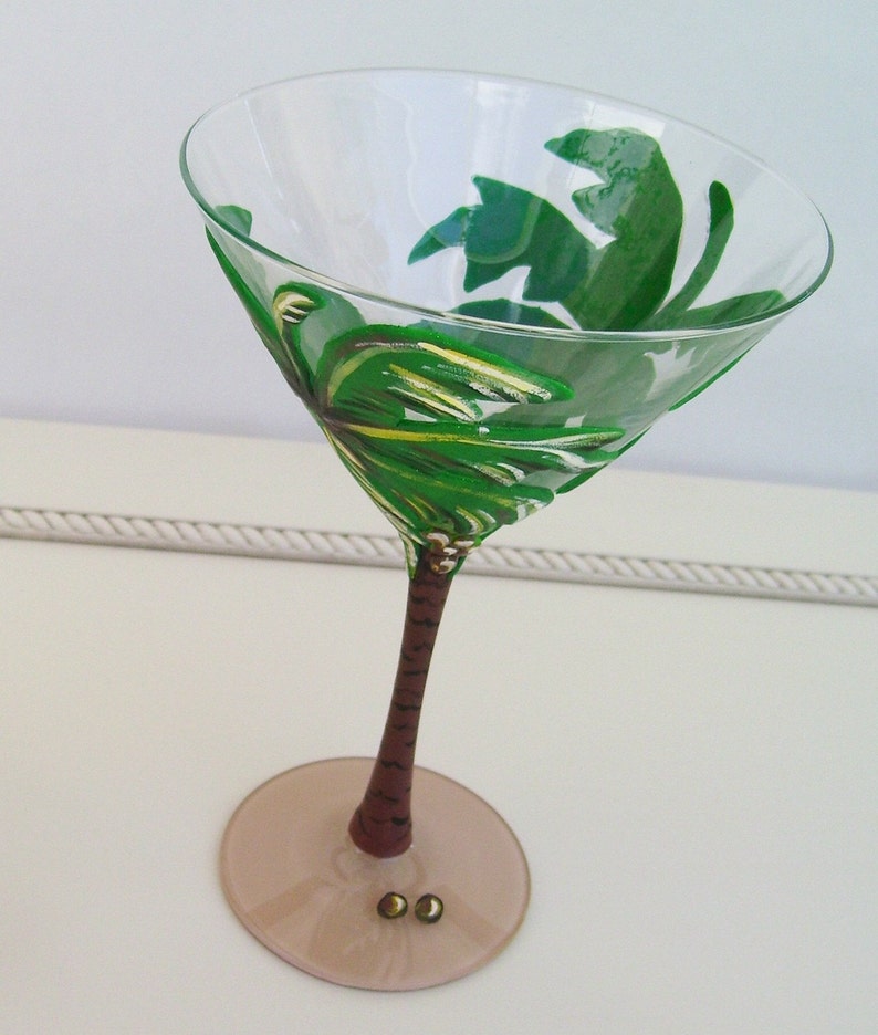 Coconut Palm Martini Glass Handcrafted With Fimo Clay Wine Etsy