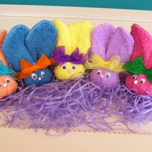 Boo Boo Bunnies with Chiffon Bows Easter Baby Shower Favors