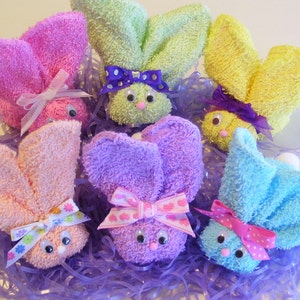 Boo Boo Bunnies in Pastel Colors Easter Baby Shower Favor