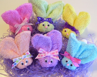 Boo Boo Bunnies in Pastel Colors Easter Baby Shower Favor