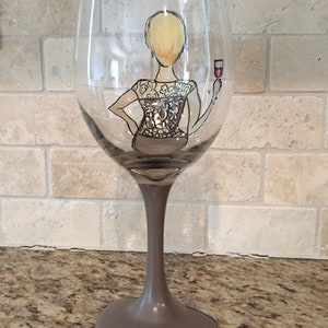 Bridesmaid, Friends Reunion, Girl Friend Portrait /Likeness Wine Glass Hand Painted Custom Order image 5