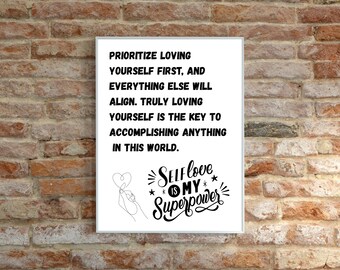 Self Love Quote Art Print: Empowering Affirmation (Digital Download)