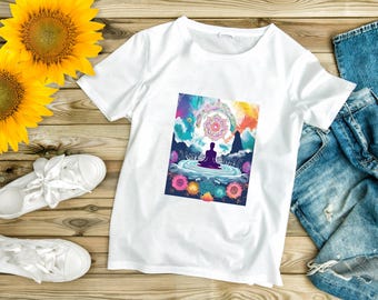 Meditation T-Shirt: Unisex Yoga Boho Style - Soft Cotton Blend