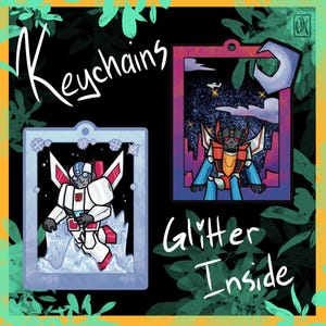 Transformer Glitter Keychains