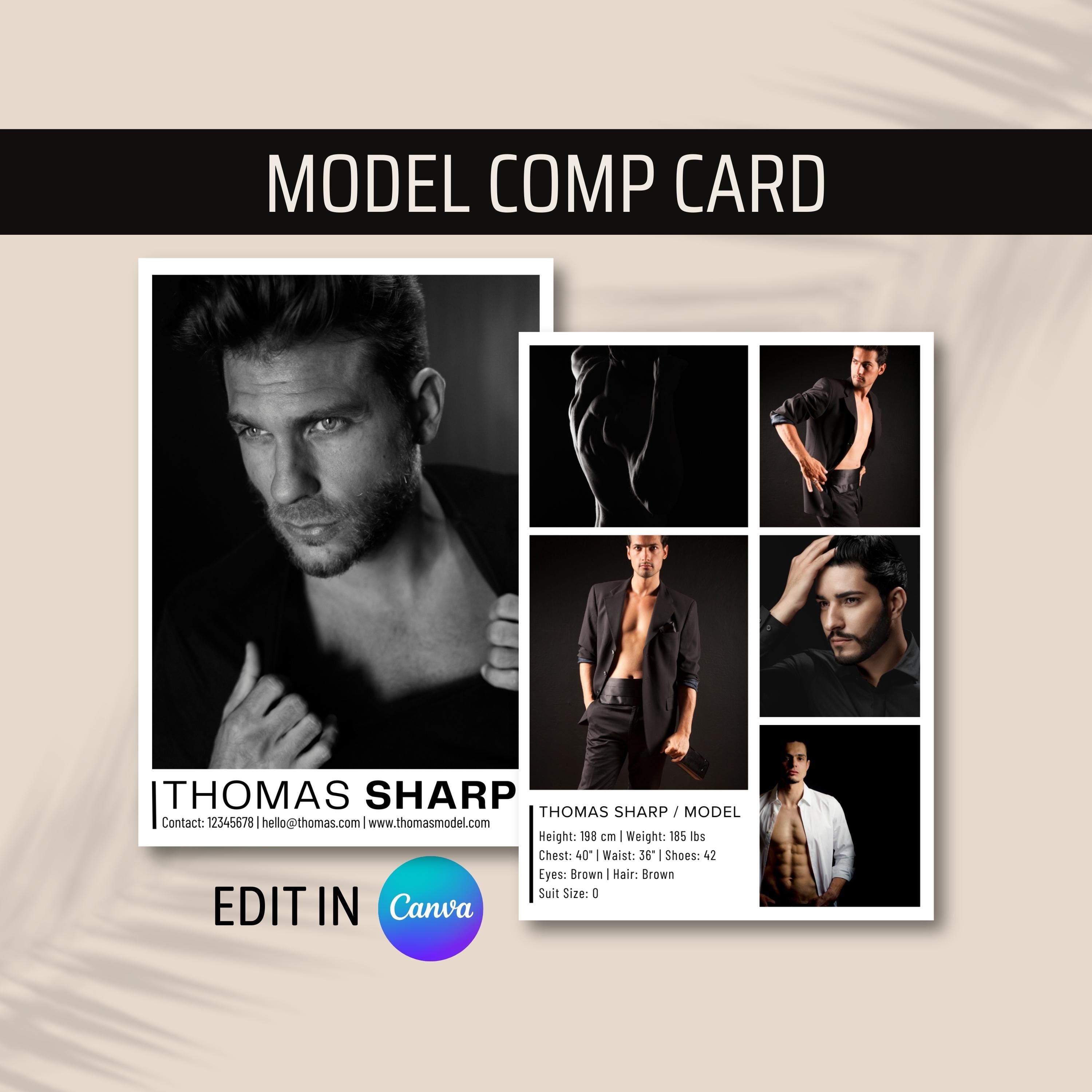 Model Comp Card Template: Three Photos, Zed Card (canva, Instant ...