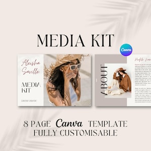 Editable Media Kit Template: Influencer Rate Sheet (Canva, 8 Page)