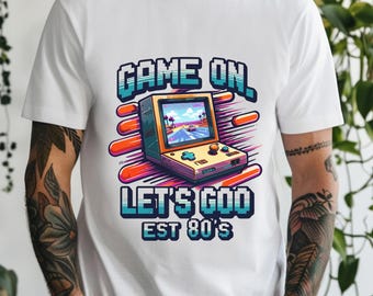 Retro Gamer Heavy Cotton Tee: 80s Nostalgia Unisex T-Shirt