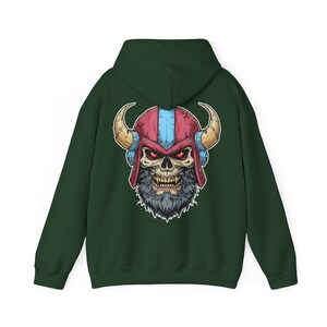 Rebellious Viking Skull Hoodie - Cozy Sweatshirt, Graphic Hoodie, Unisex teen gift, Casual Wear, Unique Gift for Men & Women,Biker gifts image 8