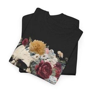 Floral Skull Tee, Goth Style, Day of the Dead T-Shirt image 6