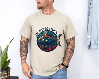 Camiseta de pesca unisex de algodón para hombres: