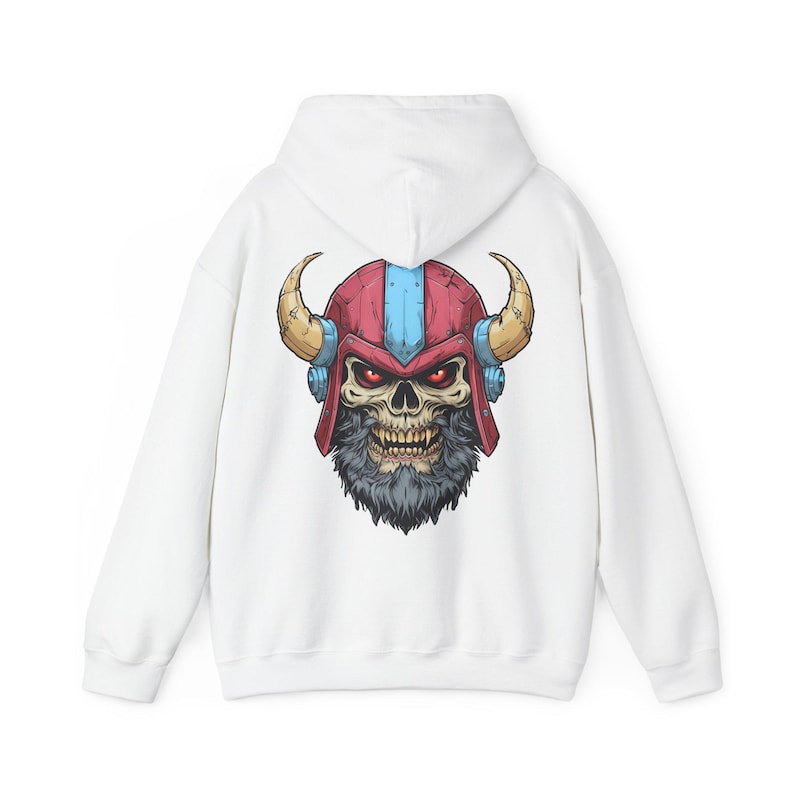 Rebellious Viking Skull Hoodie - Cozy Sweatshirt, Graphic Hoodie, Unisex teen gift, Casual Wear, Unique Gift for Men & Women,Biker gifts image 5
