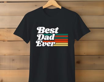 Best Dad Ever Retro T-Shirt 70er Jahre T-Shirt, Papa Shirt, Geschenk für Papa Geburtstag, Vatertagsgeschenk, Papa T-Shirt, Herren T-Shirt, Papa Sommer-T-Shirt, Bonus Papa Tshirt