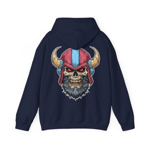 Rebellious Viking Skull Hoodie - Cozy Sweatshirt, Graphic Hoodie, Unisex teen gift, Casual Wear, Unique Gift for Men & Women,Biker gifts image 9