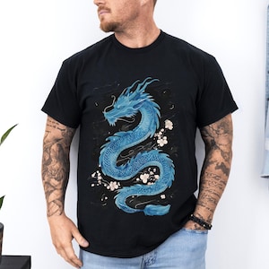 Chinesisches Drachen-Grafik-T-Shirt: Unisex-Shirt aus schwerer Baumwolle Bild 1