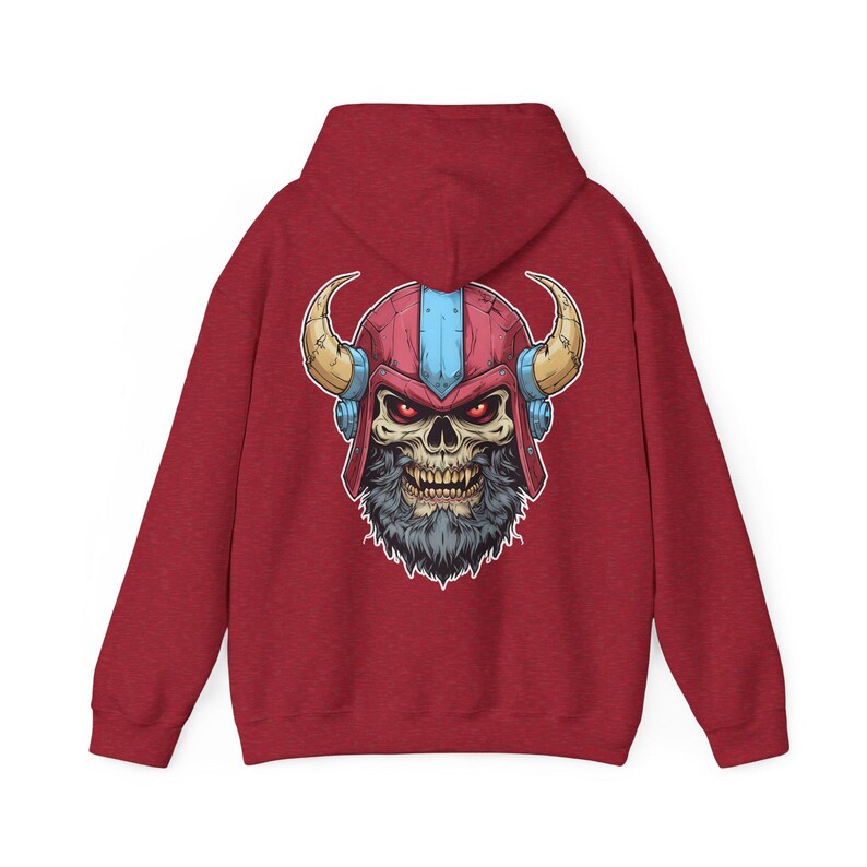 Rebellious Viking Skull Hoodie - Cozy Sweatshirt, Graphic Hoodie, Unisex teen gift, Casual Wear, Unique Gift for Men & Women,Biker gifts image 10