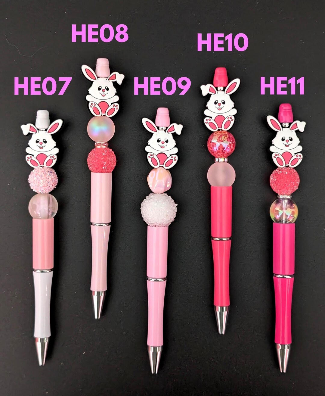 Bunny Beaded Pen: 2D Rabbit, Handmade Novelty Pens - Etsy