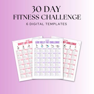30 Day Fitness Challenge Bundle: Home Workout Plan (Digital Download)