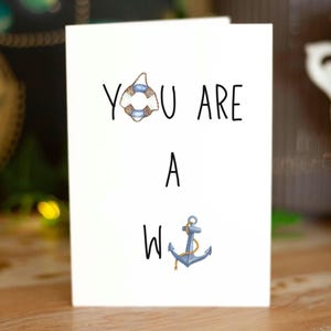 You're A Wanker Card, Funny Greeting Card For Him, Rude Birthday Card For Husband, For Boyfriend, Sarcastic Love Card, Just Because, Pun