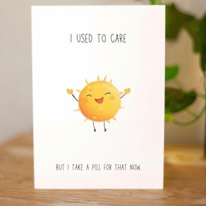 Grappige kaart voor geestelijke gezondheid voor haar, voor hem, sarcastische wenskaart, beste vriend verjaardag, leuke aanmoedigingskaart, grapje nemen, onbeleefd