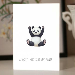 Shit My Pants-kaart, grappige panda-wenskaart, onbeleefde handgemaakte kaart, sarcastische kaart voor hem, voor haar, ongepaste kaart, gewoon omdat, shit