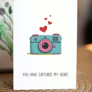 Me has conquistado, tarjeta de amor con fotografía divertida, tarjeta de San Valentín hecha a mano para él y ella, linda tarjeta de aniversario, tarjeta romántica para tu esposo