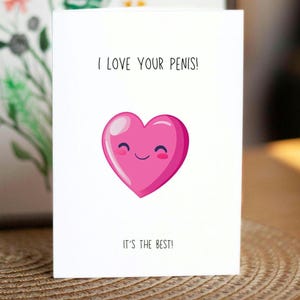 Biglietto "Amo il tuo pene", Biglietto malizioso per lui, Biglietto d'amore divertente per il fidanzato, Buon anniversario, Biglietto inappropriato per il marito, Biglietto sexy