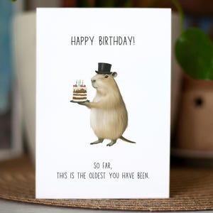 Carte d'anniversaire Capybara, carte de voeux animal, carte sarcastique pour ami, collègue, lui ou elle, humour d'anniversaire mignon, carte d'anniversaire de mari