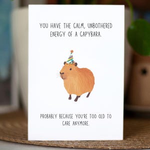 Tarjeta de cumpleaños de carpincho, tarjeta de felicitación sarcástica, tarjeta de cumpleaños divertida, tarjeta cursi, tarjeta de cumpleaños para mi esposo, tarjeta para mi mejor amiga