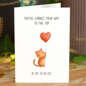 Biglietto di auguri con gatto sexy e divertente, biglietto d'amore civettuolo fatto a mano, biglietto di San Valentino carino per lui e per lei, biglietto di anniversario malizioso, biglietto romantico e malizioso per il partner, perverso