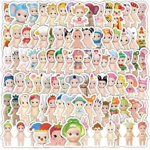 34 piezas Sonny Angel Pegatinas para niños Pegatinas lindas de ángel DIY Pegatinas para cuadernos Equipaje Teléfono móvil Taza Decoración Pegatinas para niños