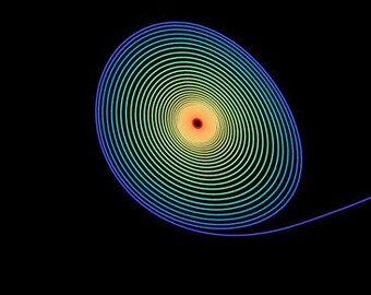 Impressão em tela de arco-íris curvo: pintura digital matemática
