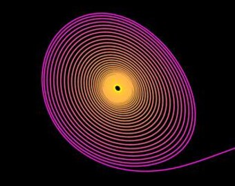 Impressão em tela "Curling Spring": Pintura digital matemática