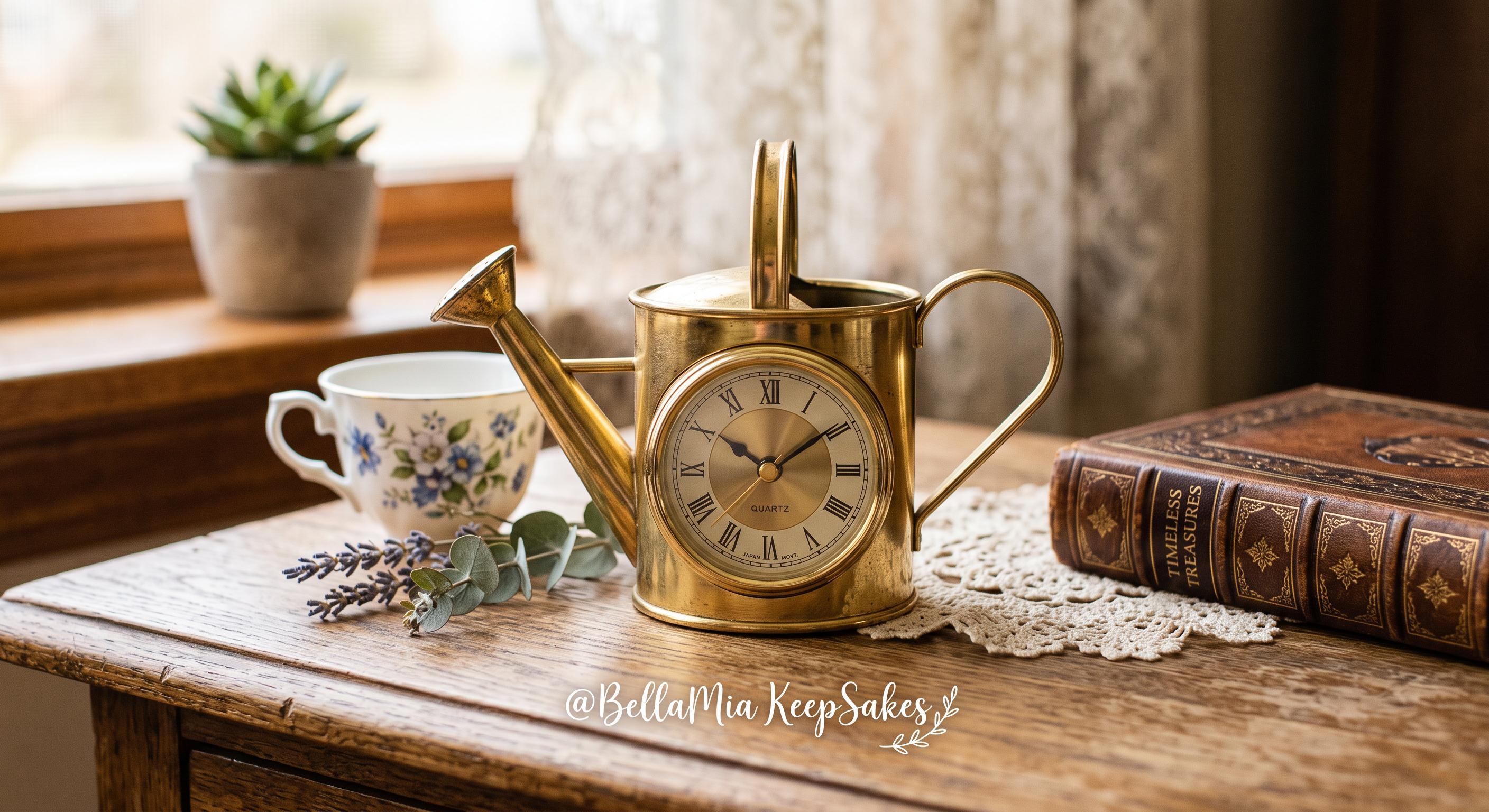 蔵出し　古銅製　古い円盤日時計 小鳥と花装飾入り　金工　骨董　アンティーク Japanese Mini Clock Gold - Etsy