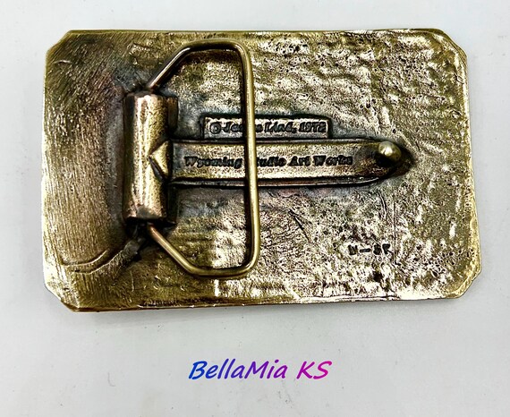 Vintage Nebraska Brass Belt Buckle: James Lind 1973 Wyoming  display picture 3