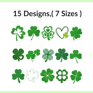 St Patrick's Day Shamrock Embroidery Bundle, Clover Leaf Machine Embroidery, 6 Sizes, Instant Download, Pes Dst Exp Files, Embroider Pattern