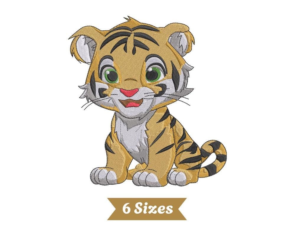 Tiger Embroidery, Cute Baby Tiger Machine Embroidery, Safari Animal Lion  Embroidered Design, Baby Lion Pattern, Digital Download, 6 Sizes - Etsy, image size:1000x800