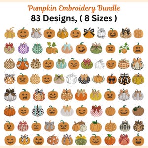 Mini Pumpkin with bows Embroidery Designs - 83 Halloween Pumpkin Machine Embroidery Files - Fall Autumn Embroidery - Instant Download Bundle