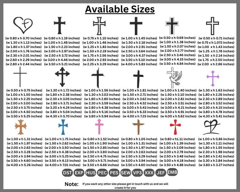 Cross Embroidery Design Bundle, Jesus Christian Cross Set Embroidery ...