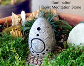 Illumination - Handcrafted Taoist Meditation Altar Stone - Handpainted Clay Altar Piece - Planter and Terrarium Decor - Zen Garden