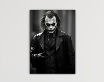 Joker Canvas Joker Painting Extra Large Wall Art Joker Wall Decor Comic Poster Ready To Hang Art Joker Heath Ledger Ready To Hang Canvas