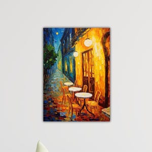 Vincent Van Gogh Cafe Terrace At Night Canvas Museum Decor Art Van Gogh Poster Van Gogh Paint Modern Ready to Hang Wall Art Gif Of Home Art