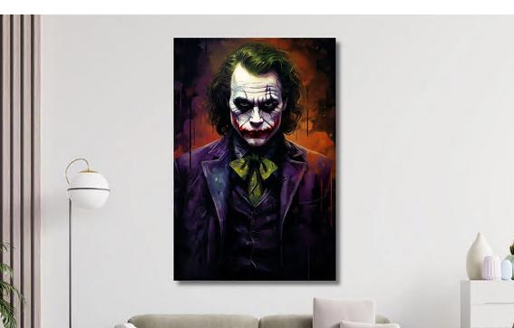 Joker Heath Ledger Ready to Hang Canvas, Joker Canvas, Joker