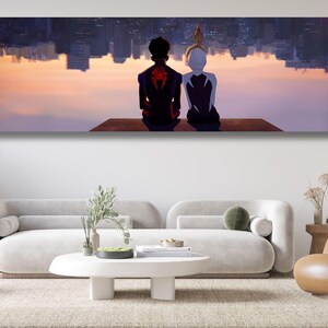 Miles Morales Poster,Spiderman Canvas Movie,SpiderMan Wall Art,Movie Extra Large Wall Art,Kids Room Decor,Ready To Hang Art,Home Wall Art,