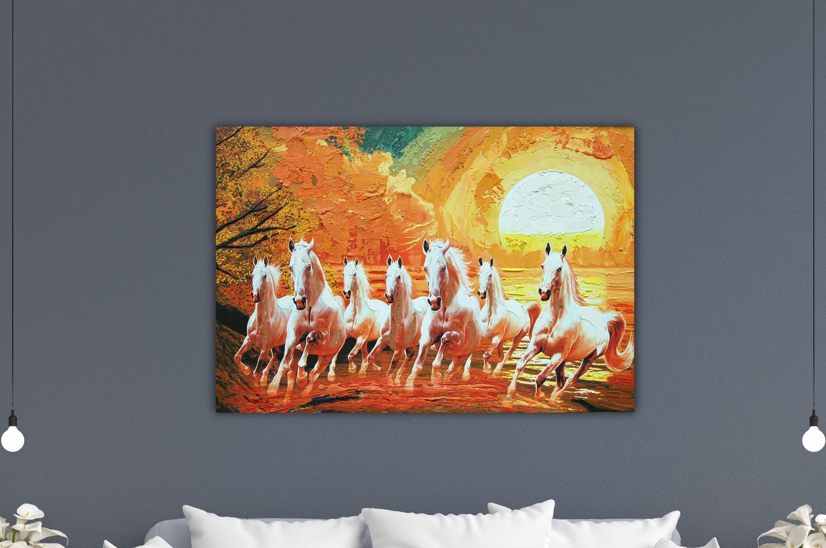 Poster Toile Blanche Cheval Animal Art Mural Tableau Décoration Salon