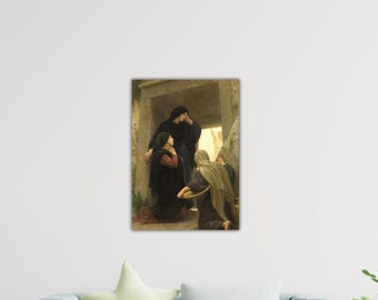 ウィリアム＝アドルフ・ブーグロー作「天使と聖母」90x120cm 手作り