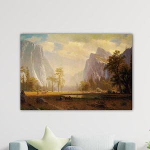 Albert Bierstadt Looking Up the Yosemite Valley 1865 Poster Bierstadt Canvas Bierstadt Paint Bierstadt Wall Art Gift Home Wall Decor Print