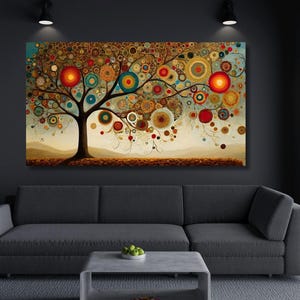 Tree of life Gustav Klimt Wall Art,Tree of life Canvas Framed Wall Art, Tree of life Poster, Extra Large Wall Art Tree of life Ready to Hang