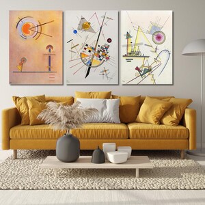 Set of 3 Wassily Kandinsky Poster Canvas Wall Art,Wassily Kandinsky Paintings Art,Wassily Kandinsky Print Art,Famous Paintings,Ready to Hang